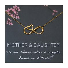 PRICES MAY VARY. Meaning: This infinity heart mother daughter necklace is the perfect way to celebrate your special and eternal bond. If you're looking for gifts for mom from daughter, look no further! Makes great new mom gifts or an excellent birthday gift for women. Length, Measurements, Materials: This dainty mom necklace for women is made of 14k Gold Plated (a thick layer of gold bonded onto brass), and measures approximately 18". The unique infinity with embedded heart pendant with dainty c Daughter Gifts From Mom, Mother Daughter Necklaces, Birthday Gifts For Daughter, Gifts For Daughters, Silver Infinity Necklace, Infinity Necklace Silver, Mother Daughter Bracelets, Gifts For Daughter, Graduation Gifts For Daughter