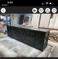 an image of a counter in the process of being painted and finished by someone else