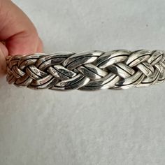 2.5" Diameter .5" Wide Silver Braided Bangle Bracelets, Formal Adjustable Braided Bracelets, Formal Adjustable Braided Bracelet, Adjustable Braided Cuff Bracelet, Adjustable Braided Bangle Jewelry, Adjustable Braided Metal Bracelets, Chainmaille Jewelry Patterns, Chainmaille Jewelry, Chain Maille Jewelry