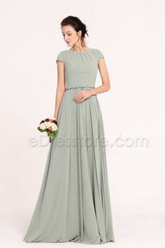 Modest Eucalyptus Green Bridesmaid Dresses Flutter Sleeves | eDresstore Eucalyptus Green Bridesmaid Dresses, Fall Bridesmaid Dress Colors, Eucalyptus Color, Forest Green Bridesmaid Dresses, Olive Green Bridesmaid Dresses, Bridesmaid Dresses Dusty Sage, Modest Wedding Dresses With Sleeves, Long Sleeve Bridesmaid Dress, Sage Bridesmaid Dresses