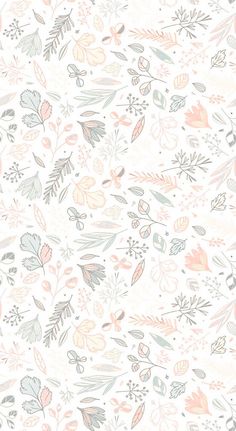 an abstract floral wallpaper with pastel colors and leaves on white background, suitable for use in interior or exterior decor