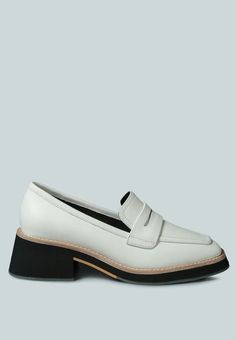 MOORE Lead lady Loafers in White - Rag & Co Formal Shoe, Leather Formal Shoes, Working Women, Be The Boss, Working Woman, Mens Jewelry Bracelet, Perfect Shoes, Heeled Loafers, The Boss