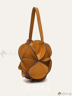 Bird in Bag - Stylish Petal Patchwork PU Leather Bucket Shoulder Handbag for Women - Adjustable Drawstring Closure, Long Strap Cross Body Design - Perfect Fashionable Gift for Vacation Unique Handbag, Handbag For Women, Body Design, Leather Bag Women, Leather Bucket, Shoulder Handbag, Bird In Bag, Bag Women, Beautiful Bags