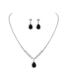 PRICES MAY VARY. Bride Bridesmaid Jewelry Set including necklace+earrings Material-Alloy with silver plated,set with teardrop zirconia pendant.Exquisite Cutting Workmanship and Stylish Outward Appearance Design Earrings Size-1inch(2.5cm)Length ,0.47inch(1.2cm)Width ; Necklace Chian Length from 15.7inch-19.6inch; Suitable for bridal wedding, bridesmaid,engagement, graduation, party, prom, daily wear and any event to be beautiful goddess. Searching for brilliant jewelry Perfect for Wedding,Holiday Jewelry Homecoming, Black Wedding Jewelry, Homecoming Jewelry, Silver Jewellry, Sliver Necklace, Wedding Costume, Beautiful Goddess, Bridesmaid Jewelry Sets, Design Earrings