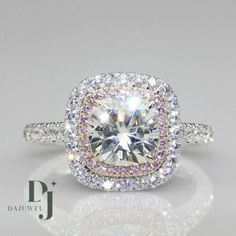 a diamond ring with two rows of diamonds around it