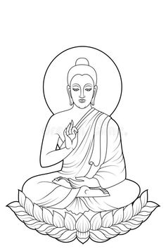 buddha sitting in the lotus position coloring page