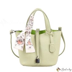 Bird in Bag - Bag female new popular simple single shoulder crossbody fashion casual bucket bag Vegetable Basket, Street Trends, Tote Bag Leather, Bird In Bag, Fashion Luxury, Womens Tote, Pure Color, Moda Casual, Lime Green