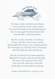 the rainy day poem by henry wadsworth longfelly on behant