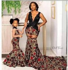 Well tailored mother and daughter Mermaid dresses.Perfectly tailored for your photoshoot,African events, Weddings etc. We also have different designs of fabrics this can be made. We also accept customizations. Feel free to start up etsy conversations. Made with 💯percent Cotton African print. Shipping takes 1-2 weeks. Also shipping with DHL express for faster delivery. Mum And Daughter Matching, Mum And Daughter, Mommy Daughter Outfits, Mother Daughter Fashion, African Dresses For Kids, Mother Daughter Dress, Afrikaanse Mode, African Maxi Dresses, Dress African