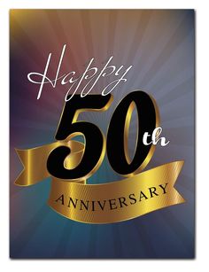 a 50th anniversary card with the number fifty on it