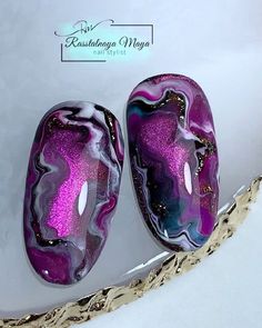 Galaxy Marble Nails, Holo Nail Art, Rockabilly Nails, Thanksgiving Cat, New Nail Art Design, Eye Nail Art, Purple Nail Designs, Eye Nails, Marble Nail Art