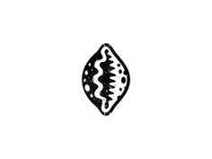 a black and white drawing of an acorn