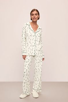 Gisele Printed TENCEL™ Modal Long PJ Set Christmas Outfit Aesthetic, Cozy Christmas Outfit, Cute Christmas Pajamas, Pajamas Aesthetic, Mens Pjs, Cute Christmas Outfits, Womens Pjs, Xmas 2024, Christmas Outfits Women