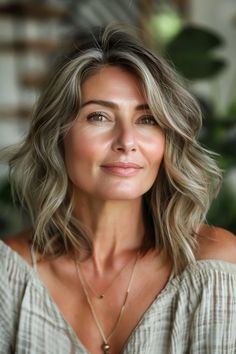 These 40 Hairstyles Will Make You Look 10 Years Younger 40 Hairstyles, Blonde Foils, Natural Looking Highlights, Blonde Hair Goals, Framing Highlights, Long Hair Trends, Blonde Hair Transformations, Grey Hair Inspiration, Transition To Gray Hair