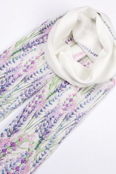 Women scarf with lavender artwork. Measurements: 70 x 195 cm / 27 x 76 in Fabric: Safe Oeko-TEX® standard 100 certified linen fabric, stonewashed. CARE INSTRUCTIONS: - Washing with similar colours in a washing machine, - Wash with water temperature 40 o C, - Straightening and hang to dry, - It will become softer with each washing, - Iron upside down (for best results iron with lots of steam). - Linen is a very durable, strong fabric, and one of the few that are stronger wet than dry. The fibres Lavender Artwork, Bohemian Scarves, Linen Shawl, Linen Scarf, Boho Scarfs, Linen Scarves, Women Scarf, Linen Bag, Organic Linens