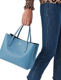 8.86" h x11.5" w x4.73" ddrop: 22"unlinedfoil embossed logosatchel with magnetic snap closuremiddle zip compartmentstyle # wkr00064Color: Niagara Kate Spade Rectangular Satchel With Handles, Blue Kate Spade Bag For Errands, Kate Spade Blue Bag With Top Carry Handle, Luxury Blue Kate Spade Bags, Kate Spade Blue Tote Bag, Kate Spade New York, Kate Spade, Satchel, New York