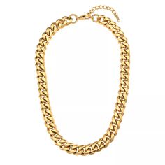 Elevate your look with our Trendy Stainless Steel 18K Gold-Plated Chunky Cuban Chain Necklaces for Women, inspired by hip-hop fashion. These bold necklaces feature a chunky Cuban chain design plated in luxurious 18K gold. Perfect for making a statement, they add a touch of urban glamour to any outfit. Cuban Link Necklace, Cuban Chain Necklace, Chunky Chain Necklaces, Chains Necklaces, Chain Necklaces, Cuban Link Chain, Timeless Jewelry, Cuban Chain, Chunky Necklace