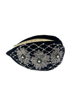 Perfect for any occasion, the Katdana Star headband features silvery beadwork that shines against the backdrop of a rich black base. Black 100% Polyester Star Headband, Bridal Bag, Soft Hair, Bead Work, Hair Accessories, Stars, Black