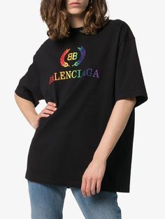 Balenciaga logo-print oversized cotton T-shirt | Browns Art Merchandise, Yohji Yamamoto, Jersey Shirt, Logo Print, Cotton T Shirt, Size Clothing