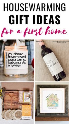 gifts for the home with text overlay that says housewarming gift ideas for a first home