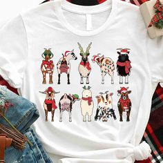 Goat Christmas Sweatshirt,Christmas Animals Lover Barn Animals Christmas Shirts, Horse Farmer Christmas Shirt, Goat Lover Christmas Sweater ----------------------------------------------------------------- ** How to order? ** 1. Please check all pictures and choose your T-shirt Size and Color. 2. Choose your quantity as much as you want. 3. Please enter custom Design Color and Personalization Box (if applicable) 4. PLEASE secure all steps of your order 5. After You add your note, Please Click "Proceed to Checkout" After selecting the order, please check the address and parameters again. Product Details:✨  INFORMATION  We offer a variety of shirts: * Adult Unisex Tee: 5.3-ounce, 100% cotton (99/1 cotton/poly (Ash) & 90/10 cotton/poly (Sport Grey), 50/50 cotton/poly (Dark Heather) Made with Christmas Novelty Crew Neck Tops, Novelty Christmas Crew Neck Top, Novelty Crew Neck Tops For Christmas, White Christmas Tops With Cartoon Print, White Christmas Cartoon Print Tops, White Tops With Cartoon Print For Christmas, White Cartoon Print Tops For Christmas, Fun White Christmas Tops, Sweater Shirt Outfit