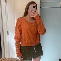 Never Worn, Excellent Condition Size Small Free People Long Sleeve, Color Orange, Free People Tops, Long Sleeve Top, Long Sleeve Tops, Long Sleeve Tees, Sleeve Top, Free People, Womens Tops