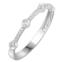 a white gold ring with diamonds on it