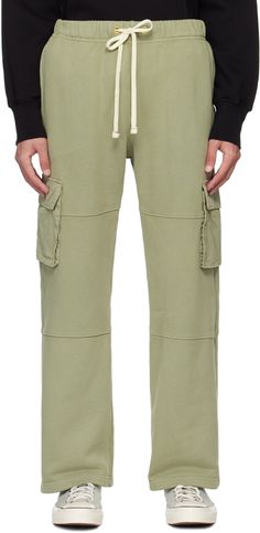 Garment-dyed heavyweight cotton fleece cargo pants. · Pre-shrunk · Drawstring at elasticized waistband · Two-pocket styling · Twill cargo pocket at outseams Supplier color: Citron sage Khaki Cargo Pants With Side Pockets For Loungewear, Khaki Utility Cargo Sweatpants, Khaki Utility Cargo Style Sweatpants, Khaki Cargo Pants For Loungewear, Utility Cargo Pants With Pockets For Loungewear, Cotton Cargo Pants With Multiple Pockets For Loungewear, Cotton Sweatpants With Multiple Pockets For Loungewear, Cotton Fleece, Cargo Pants