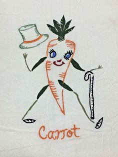 the carrot is wearing a top hat and holding a cane