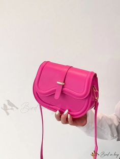 Bird in Bag - Neon Pink Saddle Bag Pink Saddle, Hot Pink Bag, Neon Bag, Circle Bag, Fancy Bags, Pink Collar, Saddle Bag, Bird In Bag, Wide Straps