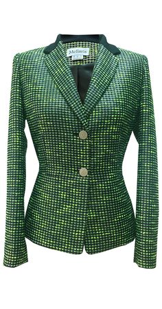 Mellaris Henley Jacket JKT170B Green/Silver Metallic Tweed This softly tailored jacket is an understated alternative for a day in the office and a night at a cocktail bar. With contemporary seam detail and metallic fabric, it can be worn with anything. -Tailored Fit -Fully Lined Wash Care: Dry Clean. Main Fabric Composition: 100% Polyester Lining Fabric Composition: 100% Polyester Model is 5'7''/174 cm and is wearing a UK size 8 Green Tweed, Metallic Yarn, Jumpsuit Jacket, Metallic Fabric, Cocktail Bar, Apple Green, Tailored Jacket, The Office, Bosnia And Herzegovina