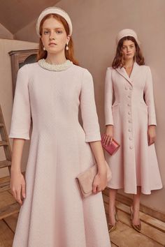 Royalty Outfits Dresses, Tweed Gown, Pink Satin Outfit, Suzannah London, Ladylike Outfits, Grace Rose, Blush Wedding Gown, Circular Skirt, Occasion Outfit