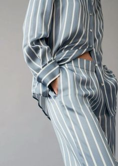 Loungewear Aesthetic, Silk Loungewear, Chic Loungewear, Luxury Beachwear, Monogrammed Pajamas, Pajamas All Day, Pajama Suit, Striped Pyjamas