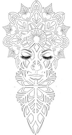 a woman's face with intricate designs on it