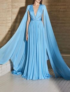 A-Line Evening Gown Sexy Dress Formal Wedding Guest Court Train Sleeveless V Neck Capes Chiffon with Rhinestone Ruched Dress Formal Wedding Guest, Gown With Cape, Formal Wedding Guests, Evening Dresses Online, Tony Ward, Cheap Evening Dresses, Dresses Formal Elegant, Beaded Prom Dress, Evening Dresses Plus Size