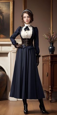 Victorian Women In Pants, Steampunk Outfits Women Victorian, Winter Victorian Outfit, Victorian Suit Women, Victorian Female Fashion, Royal Servant Outfit, Victorian Fantasy Clothing, Victorian Clothes Women, 1900 Outfits