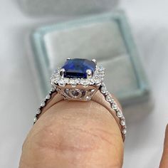 Luxury Cushion Cut Sapphire Diamond Ring, Gia Certified Luxury Lab-created Sapphire Ring, Luxury Gia Certified Lab-created Sapphire Ring, Luxury Gia-certified Lab-created Sapphire Ring, Royal Blue Sapphire Ring With Brilliant Cut, Royal Blue Brilliant Cut Sapphire Ring, Sapphire Diamond Ring With Cushion Brilliant Cut, Sapphire Diamond Ring With Cushion Cut, Royal Blue Sapphire Ring With Diamond