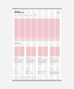 an image of a pink and white website design