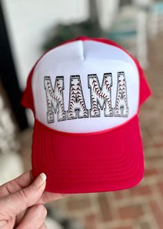 Baseball MAMA Trucker Cap Hat - Red Step up your style game with this Baseball MAMA Trucker Cap Hat. Made with high-quality materials, it provides both comfort and durability for the perfect accessory to your everyday look.   100% polyester foam front, mesh back  Structured, five-panel, mid-profile  Pre-curved visor with braid detailing  Adjustable double snapback closure  Crown height 3.5"  One size Mesh Snapback Visor Hat For Baseball Season, Mesh Visor Snapback Hat For Baseball Season, White Mesh Baseball Hats For Baseball Season, White Mesh Hat For Baseball Season, Sporty Mesh Snapback Hat For Baseball Season, White Mesh Snapback Hat For Baseball Season, Mesh Snapback Hat For Baseball Season, Mesh Snapback Cap For Baseball Season, White Mesh Snapback Hat For Baseball