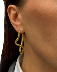 Modern Twist Tarnish Resistant Earrings For Gifts, Modern Twist Tarnish-resistant Earrings As Gift, Modern Tarnish Resistant Earrings For Gift, Modern Twist Gold Earrings For Everyday, Gold Earrings With A Modern Twist For Everyday, Modern Gold Plated Earrings For Everyday Wear, Everyday Stainless Steel Earrings, Modern Twist Gold Plated Hoop Earrings As Gift, Modern Twist Gold Plated Hoop Earrings For Gift