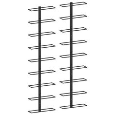 the wall mounted tv antenna is shown with four rows of racks on each side, and two