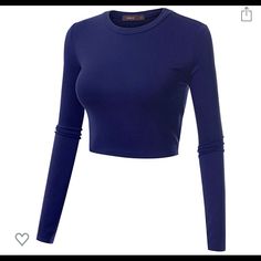 Long Sleeve Crop Top, New Without Tags, Never Worn! Size: Medium Color: Blue. This Is A Bright Royal Blue. Fabric: 95% Rayon And 5% Spandex. Blue Crew Neck Top In Elastane, Blue Cropped Elastane Top, Blue Crew Neck Elastane Top, Blue Elastane Crew Neck Top, Blue Fitted Elastane Crop Top, Blue Fitted Stretchy Crop Top, Fitted Blue Elastane Crop Top, Blue Cropped Elastane Crop Top, Basic Fitted Blue Crop Top