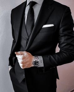 Black Suit Men, Black Suit Wedding, Gentleman Aesthetic, Classy Suits, Men Stylish Dress, Fashion Suits For Men, The Perfect Guy, Black Suit