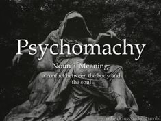 a black and white photo with the words,'psychomacchy '