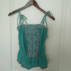 Teal W/ Coral And White Design. Never Worn. Straps Can Be Tied Together Or Tied Back To Be Strapless. Forever 21 Bohemian Top For Vacation, Forever 21 Bohemian Beach Top, Forever 21 Green Tops For Spring, Chic Green Top From Forever 21, Forever 21 Cotton Tank Top For Beach, Forever 21 Sleeveless Tops For Beach, Forever 21 Bohemian Sleeveless Top, Forever 21 Green Cotton Tops, Forever 21 Sleeveless Tank Top For Beach