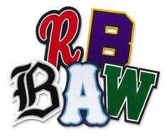 the word raw is made up of different colors and font shapes, including letters that spell out