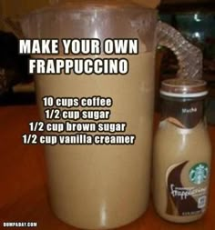 an image of a coffee drink with the caption make your own frappuccino