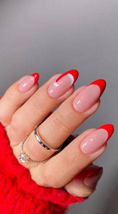 Winter Nails Acrylic, Cute Gel Nails, Red Nail, Short Acrylic Nails Designs, Xmas Nails, Short Acrylic Nails, Cute Acrylic Nails