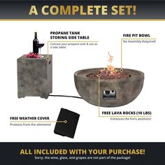 a fire pit with instructions to build it