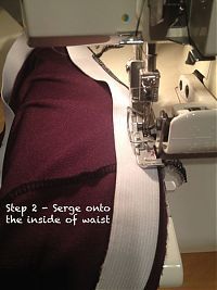 the sewing machine is working on the fabric